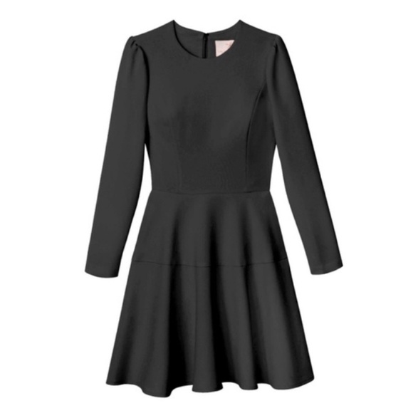 NWT Gal Meets Glam Celeste Dress Black Long Sleeve Fit & Flare Nordstrom Size 8 - Picture 2 of 7